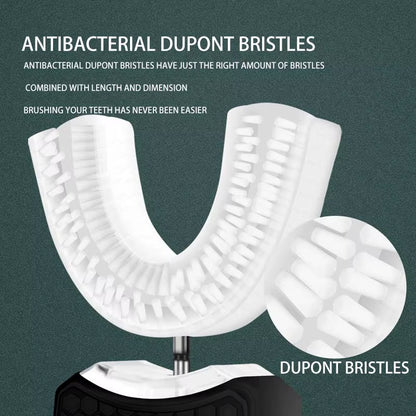 Teeth Whitening Light U-Shaped Sonic Wireless Toothbrush 360° Ultrasonic Lazy Automatic Adult Electric Silicone Toothbrush Kit