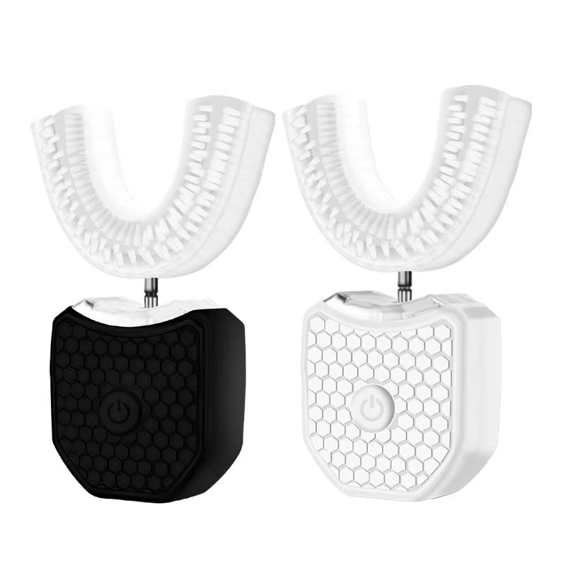 Teeth Whitening Light U-Shaped Sonic Wireless Toothbrush 360° Ultrasonic Lazy Automatic Adult Electric Silicone Toothbrush Kit